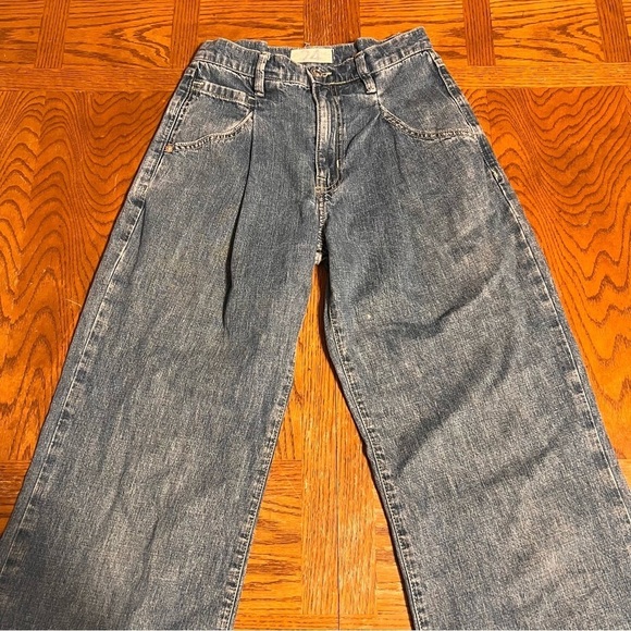 We The Free Luca Super Slouch High Waist Wide Leg Jeans Pleated Sz 24 Boho - Picture 5 of 15